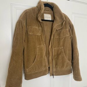 Semi Cropped Sherpa lined Corduroy Jacket